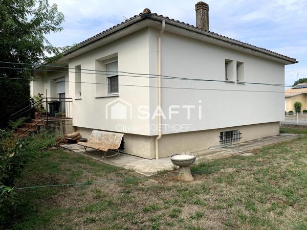 Tonneins (47400) : Maison de 90 m² rénovée avec jardin de 660 m² – Isolation par l'extérieur, double vitrage neuf & sous-sol aménageable !
