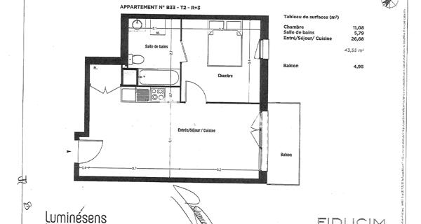 Location Appartement 2 pièces 43.55 m² - Lens 62300