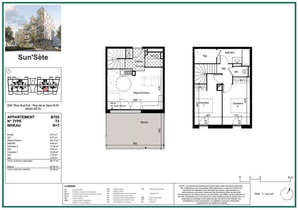 Appartement à vendre 3 pièces 68 m² Sète