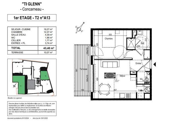 TI GLENN-13 - UN PROGRAMME NEUF AU COEUR DE CONCARNEAU - APPARTEMENT T2 43.40 M²