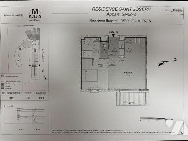 FOUGERES - RESIDENCE ST JOSEPH Appart' Séniors   Dans résidence animée et sécurisée à proximité...