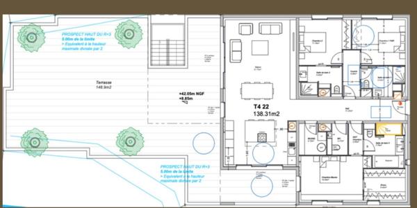 Penthouse toit terrasse de 139 m² avec 149m² de terrasse à Porto Vecchio