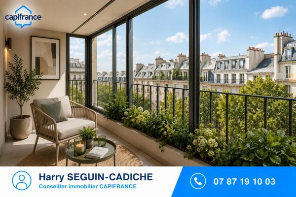📍 Paris 16ᵉ (75016) – Quartier Passy - 🛏️ Appartement 2 pièces avec jardin d'hiver 🌿