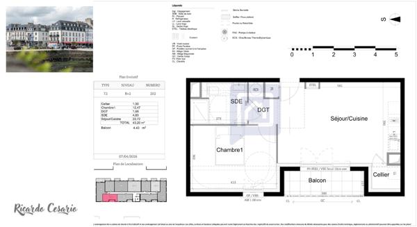 CONCARNEAU 29900 - APPARTEMENT T2 AVEC BALCON - PROCHE CENTRE VILLE