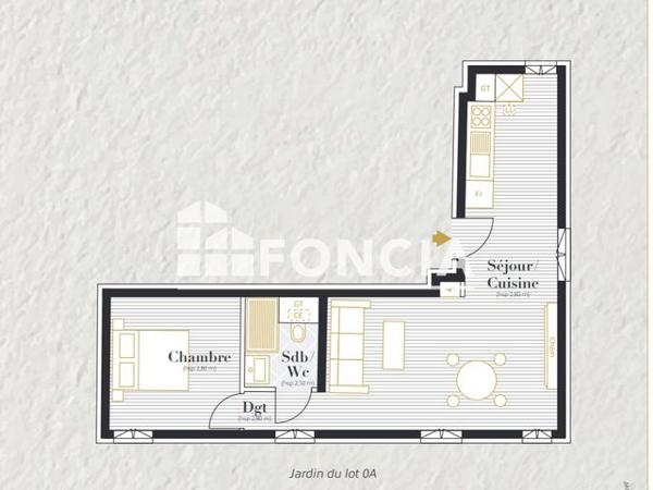 Location Appartement 2 pièces 42.9 m² - Auray 56400