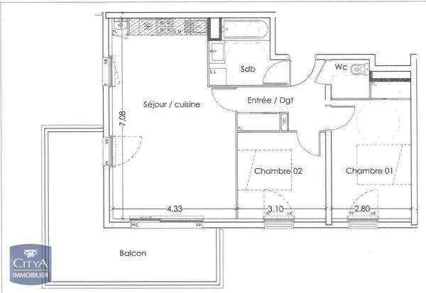 Appartement à louer 3 pièces 63.28m²