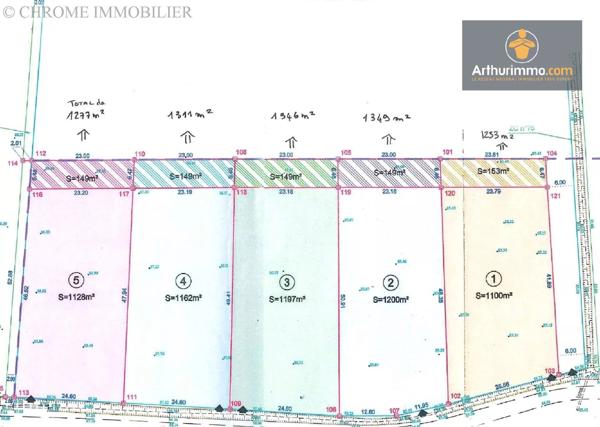 Vente Terrain 1300 m2 à Duras