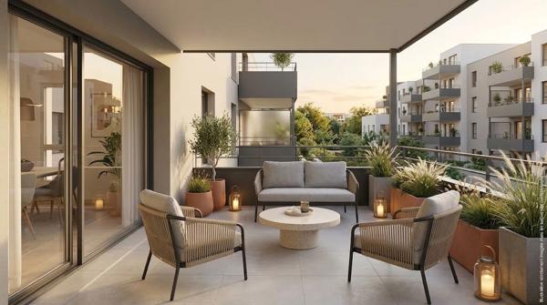 Magnifique appartement T3 de 62.70 m² , avec terrasse (10 m²) et garage fermé privatif