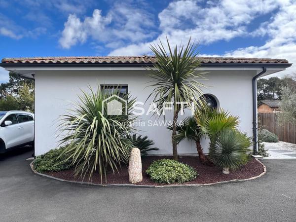 Maison moderne et charmante avec jardin paysager, terrasse et piscine