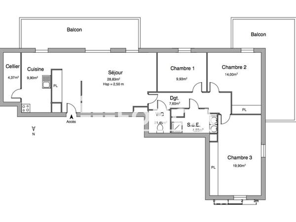 Location Appartement 4 pièces 101.85 m² - 36 RUE LUIS BUNUEL Floirac 33270