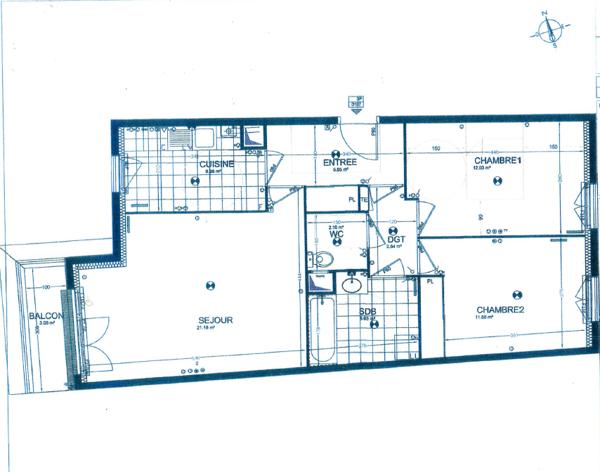 Appartement Franconville 3 pièces - Balcon exposé Sud-Ouest - Place de parking
