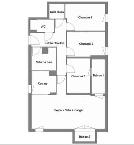 Colombes 4 pièces 85m² avec balcons et parking
