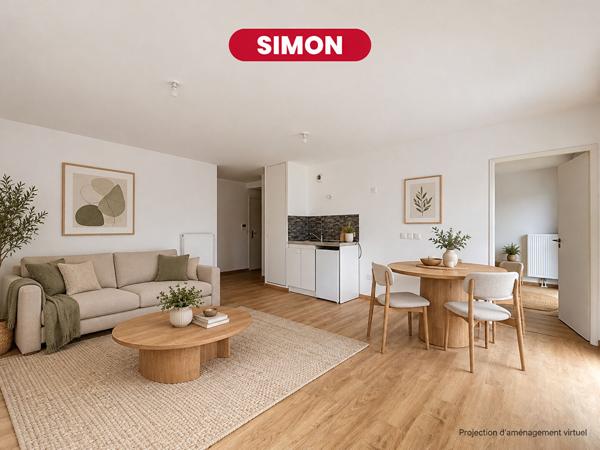 Simon - Appartement 2 pièces 47 m2 + parking - Mons en Baroeul