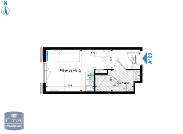 Appartement à louer 1 pièce 19.2m² Metz (57070)