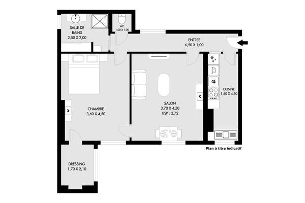 Appartement F2 à vendre  2 pièces - 52 m2 PARIS - 75020