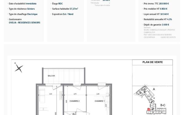 Appartement à vendre    3 pièces • 57,27 m2 Nîmes