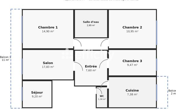 Appartement
         4 pièces
        - 85 m² Exclusivité 230 000 € *