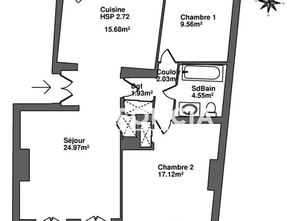 Location Appartement 3 pièces 75.84 m² - 4 RUE MARECHAL FOCH Tarbes 65000