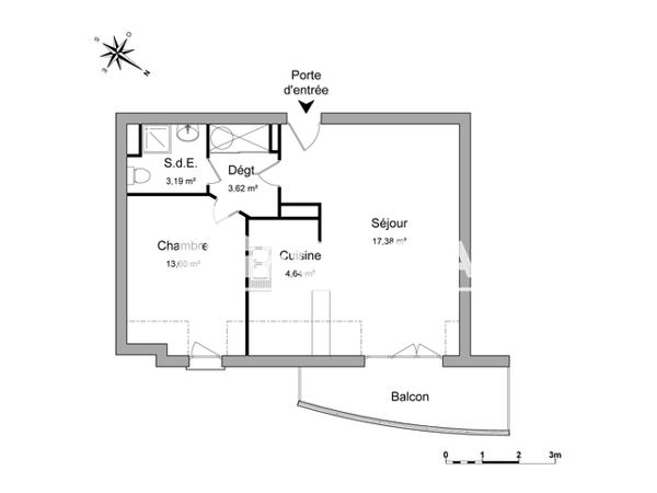 Location Appartement 2 pièces 42.43 m² - REFLETS DE LOIRE Blois 41000