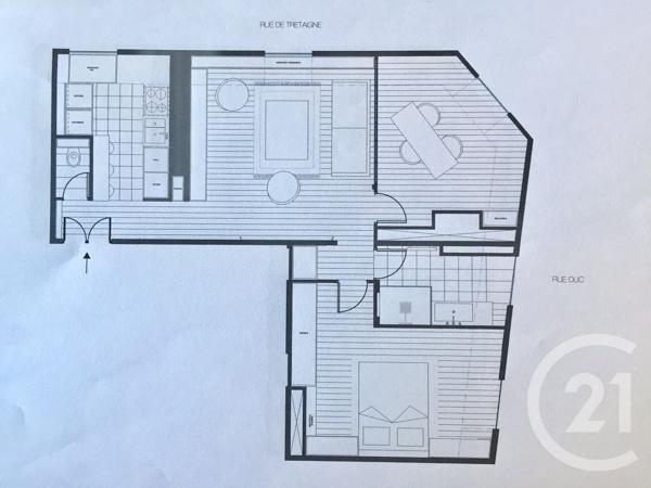 Appartement F3 à vendre  3 pièces - 60,50 m2 PARIS - 75018