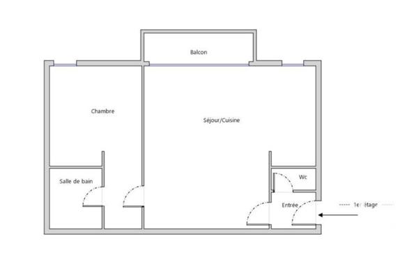 Appartement 2 pièces de 43 m² à Choisy-le-Roi (94600)