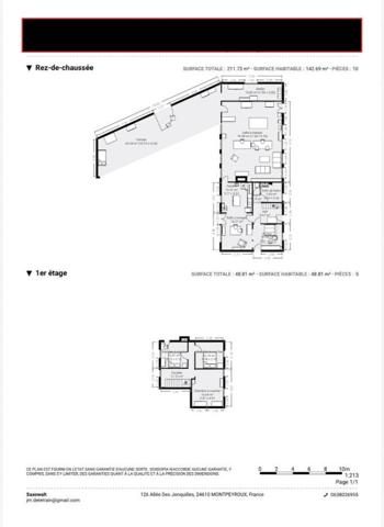 Maison en pierre  180 m²  Vaste pièce de vie 70 m² et préau attenant, potentiel atelier/bureau ? Saint-Antoine-de-Breuilh