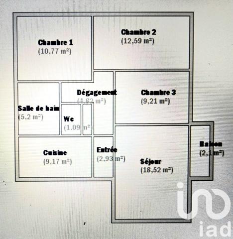 Appartement à vendre 4 pièces 74 m² Créteil