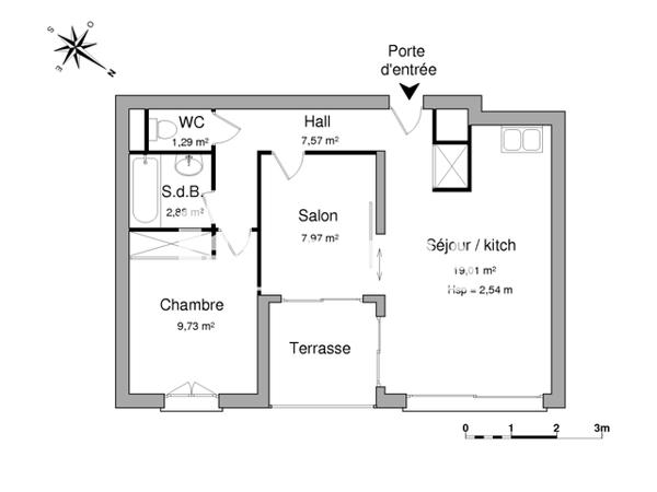 Location Appartement 3 pièces 48.45 m² - 7 BLD DE LA JETEE Canet En Roussillon 66140