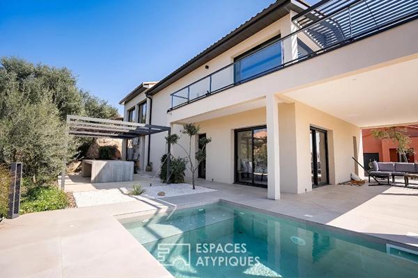 Villa contemporaine d’exception aux portes de Thuir avec vue sur le Canigou