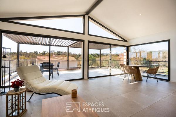 Villa contemporaine d’exception aux portes de Thuir avec vue sur le Canigou