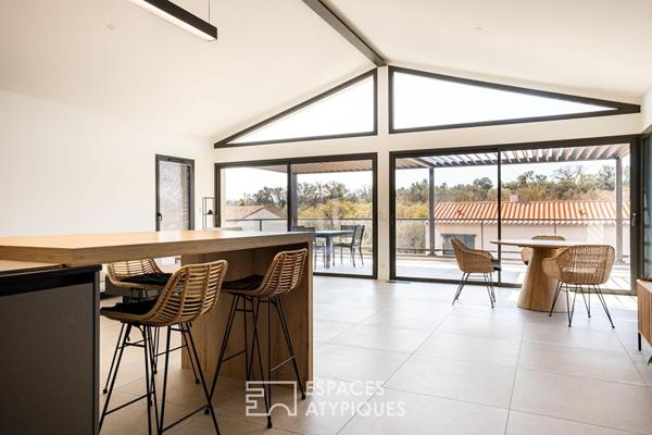 Villa contemporaine d’exception aux portes de Thuir avec vue sur le Canigou