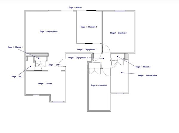 Appartement 4 pièce(s) 3 chambre(s) 90.14 m²