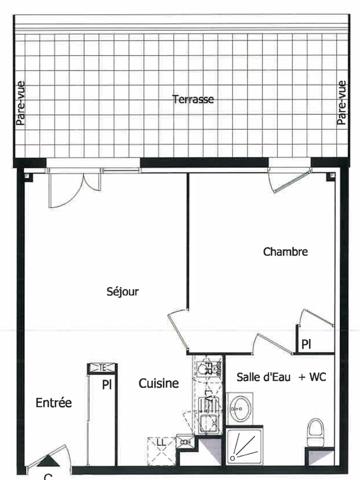 Lormont (33310) T2 vendu loué avec terrasse, idéal investisseur