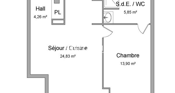 Location Appartement 2 pièces 48.84 m² - Marseille 13002