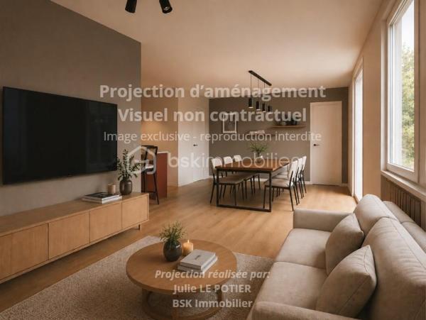 Située dans un quartier recherché de Pontivy, cette maison familiale offre de belles possibilités d'aménagement pour ceux qui souhaitent créer un intérieur à leur image.

Le rez-de-chaussée se compose d'une pièce de vie lumineuse, d'une cuisine indépendante, de deux chambres, d'une salle d'eau ainsi que d'un WC séparé, offrant un confort de vie au quotidien.
À l'étage, vous découvrirez deux chambres supplémentaires, un WC avec lave-mains ainsi qu'un grenier pouvant répondre à différents besoins de rangement ou d'aménagement selon vos projets.
La maison bénéficie également d'un sous-sol et d'un terrain d'environ 430 m².

Côté équipements :
✔ chauffage central au gaz de ville
✔ double vitrage 
✔ toiture en ardoises naturelles

Les amateurs du charme de l'ancien apprécieront la présence de véritables parquets, apportant chaleur, authenticité et caractère à la maison.
Des travaux de rafraîchissement sont à prévoir, mais ils permettront de moderniser les espaces et de créer un intérieur à votre image.

✨ Afin de faciliter votre projection, des visuels d'aménagement et de décoration sont proposés pour vous permettre d'imaginer le potentiel du bien après rénovation.

📍 À proximité des commodités, écoles et services, cette maison constitue une belle opportunité pour une famille ou pour toute personne recherchant une habitation avec chambre et salle d'eau au rez-de-chaussée.

📞 Contactez-moi pour organiser une visite et découvrir toutes les possibilités qu'offre cette maison.