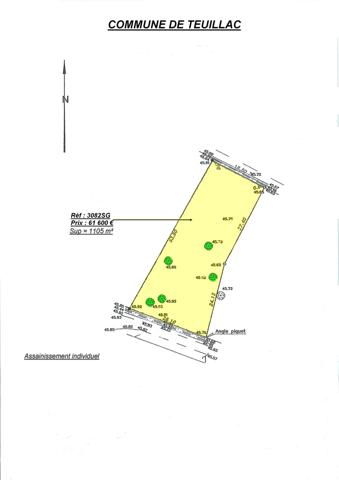 TEUILLAC TERRAIN A BATIR 1100 M² Teuillac (33710)