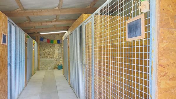 A vendre a Feugarolles Maison en pierre avec pension canine, dépendances et terrain