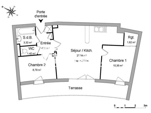 Location Appartement 3 pièces 56.45 m² - 46 AVENUE DE L'EUROPE Le Coudray 28630