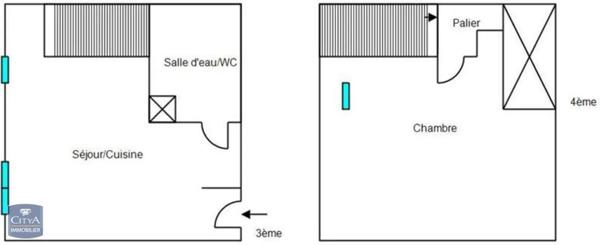Appartement à louer 2 pièces 33.59m²