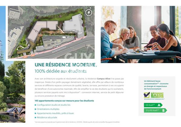 STUDIO MEUBLE RESIDENCE ETUDIANTE MODERNE: ETAT NEUF !