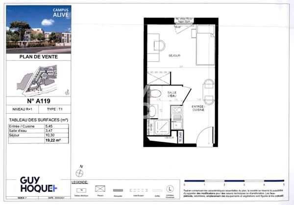 STUDIO MEUBLE RESIDENCE ETUDIANTE MODERNE: ETAT NEUF !