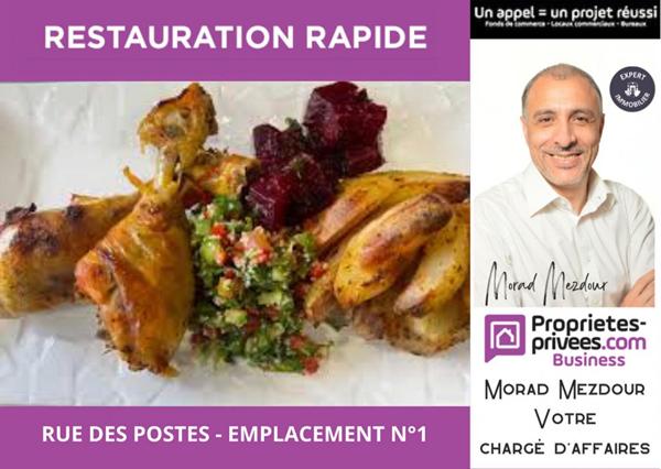 LILLE RUE MASSENA - RESTAURANT RAPIDE 100 m², TERRASSE
