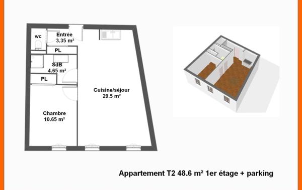 Vente Appartement P2 rénové(e) Montluel   
