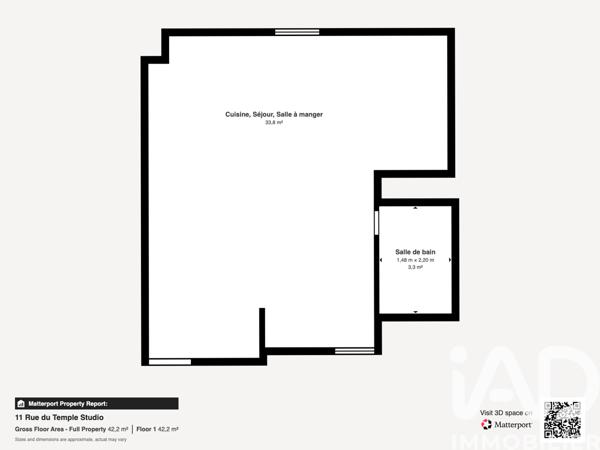 Studio à vendre 26 m² Perrigny