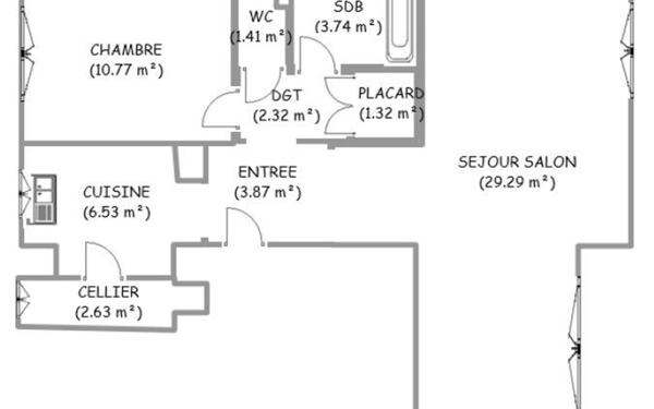 Appartement à vendre    2 pièces • 61,88 m2 Avon
