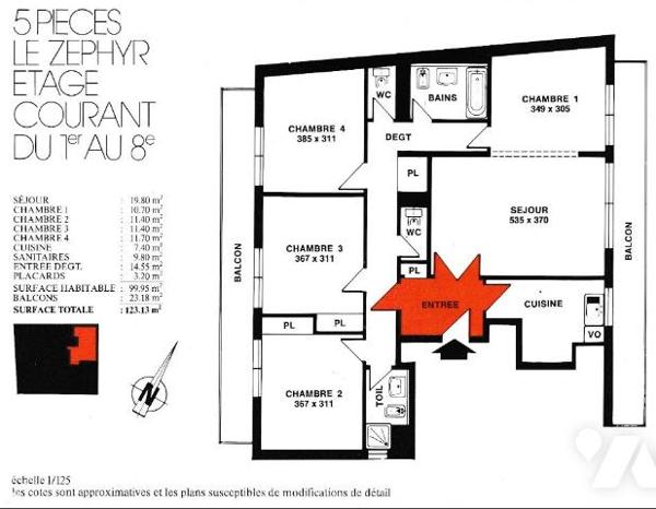 Paris - 75020 - Saint Fargeau - 5 pièces  avec balcons, cave et parking