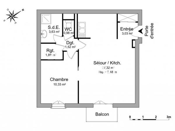 Location Appartement 2 pièces 48.7 m² - 9 ALLEE DES ETANGS Carrieres Sous Poissy 78955