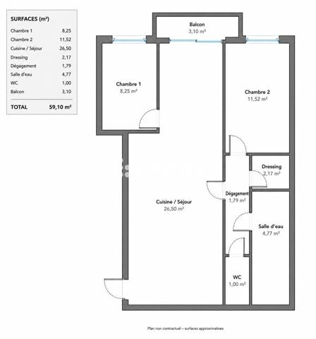 Appartement
         3 pièces
        - 56 m² 608 000 € *