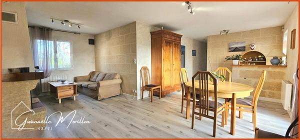 maison 3 ch et 1 bureau, double garage 58m²