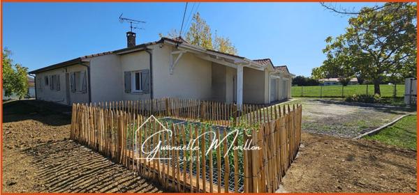 maison 3 ch et 1 bureau, double garage 58m²